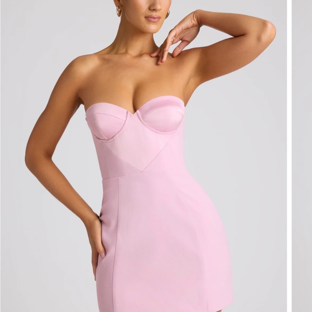 Oh Polly Light Pink Strapless Dress